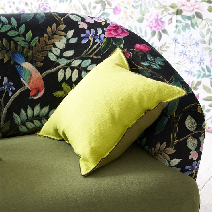 Designers Guild Brera Lino Lime & Moss Linen Cushion