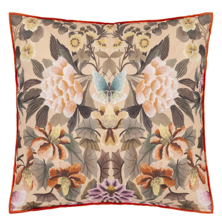 Designers Guild Ikebana Damask Coral Cushion