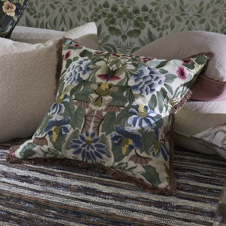 Designers Guild Ikebana Damask Cameo Embroidered Cushion