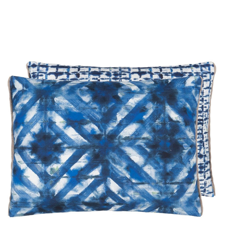 Parquet Batik Indigo Cushion