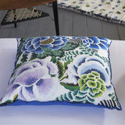 Designers Guild Rose De Damas Cobalt Cotton Cushion